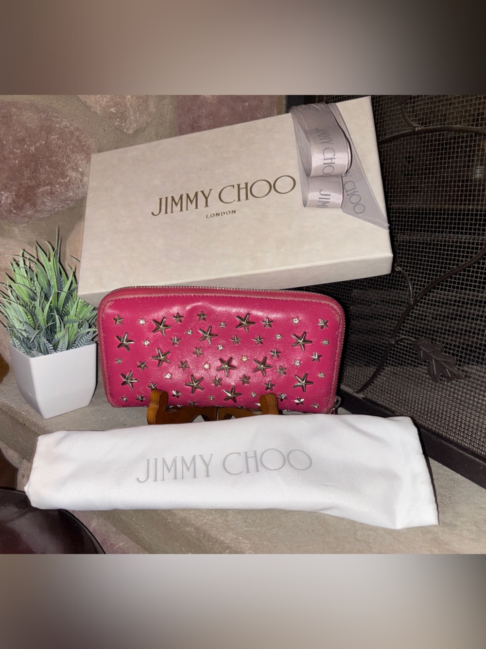 Jimmy Choo Pink Star-Embellished Mini Bag